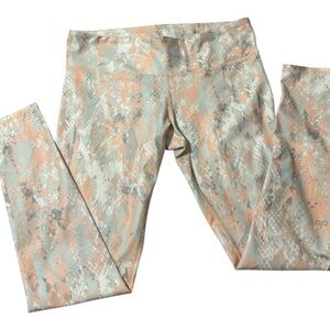 Alo Yoga Tropical Airbrush Python Peach Leggings Size L Women